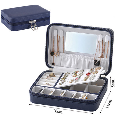 2022 Portable Jewellery Box Jewelry Organizer Εμφάνιση Ταξιδιωτικής κοσμηματοθήκης Κουτιά Δερμάτινη αποθήκευση με φερμουάρ Jewelers Joyero