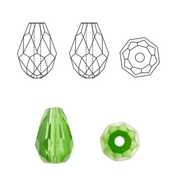 Най-продавани кристални мъниста във формата на капка, стъклени мъниста 6X8MM,8X10MM свободни дистанционни кръгли мъниста за изработка на бижута Направи си сам 24 цвята