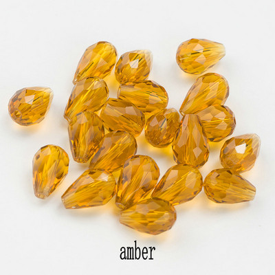 Κορυφαίες πωλήσεις Κρυστάλλινα δάκρυ σε σχήμα σταγόνας χάντρες γυάλινες χάντρες 6Χ8 χιλιοστά, 8Χ10 χιλιοστά Loose Spacer Στρογγυλές χάντρες για κοσμήματα που κατασκευάζουν DIY 24 χρώματα