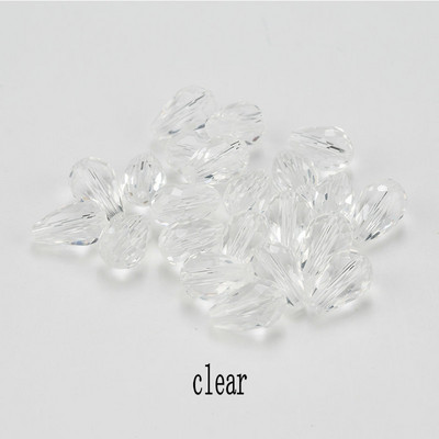 Κορυφαίες πωλήσεις Κρυστάλλινα δάκρυ σε σχήμα σταγόνας χάντρες γυάλινες χάντρες 6Χ8 χιλιοστά, 8Χ10 χιλιοστά Loose Spacer Στρογγυλές χάντρες για κοσμήματα που κατασκευάζουν DIY 24 χρώματα