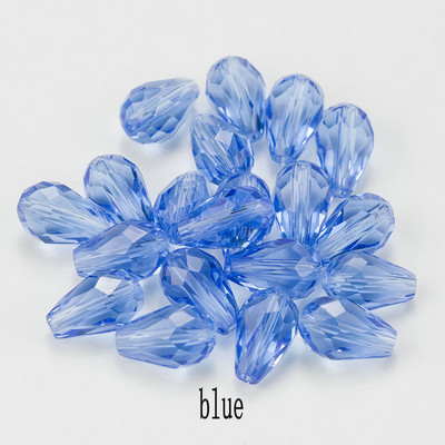 Κορυφαίες πωλήσεις Κρυστάλλινα δάκρυ σε σχήμα σταγόνας χάντρες γυάλινες χάντρες 6Χ8 χιλιοστά, 8Χ10 χιλιοστά Loose Spacer Στρογγυλές χάντρες για κοσμήματα που κατασκευάζουν DIY 24 χρώματα