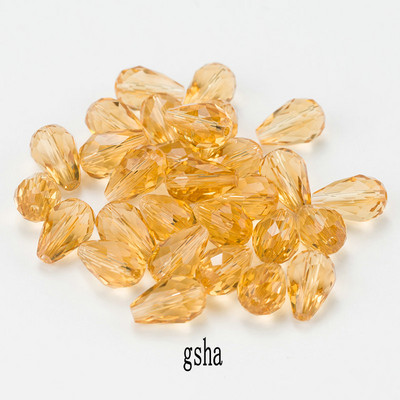 Κορυφαίες πωλήσεις Κρυστάλλινα δάκρυ σε σχήμα σταγόνας χάντρες γυάλινες χάντρες 6Χ8 χιλιοστά, 8Χ10 χιλιοστά Loose Spacer Στρογγυλές χάντρες για κοσμήματα που κατασκευάζουν DIY 24 χρώματα