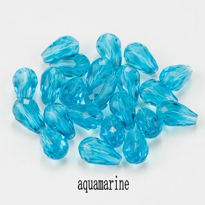 Κορυφαίες πωλήσεις Κρυστάλλινα δάκρυ σε σχήμα σταγόνας χάντρες γυάλινες χάντρες 6Χ8 χιλιοστά, 8Χ10 χιλιοστά Loose Spacer Στρογγυλές χάντρες για κοσμήματα που κατασκευάζουν DIY 24 χρώματα