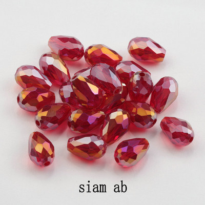 Κορυφαίες πωλήσεις Κρυστάλλινα δάκρυ σε σχήμα σταγόνας χάντρες γυάλινες χάντρες 6Χ8 χιλιοστά, 8Χ10 χιλιοστά Loose Spacer Στρογγυλές χάντρες για κοσμήματα που κατασκευάζουν DIY 24 χρώματα