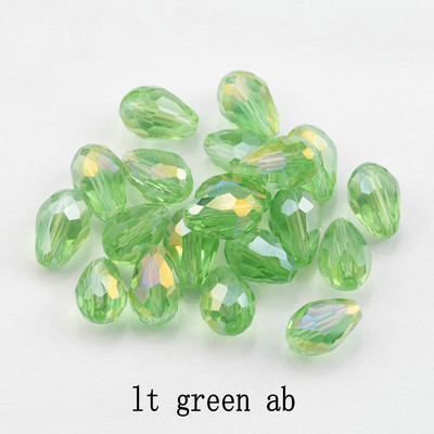 Κορυφαίες πωλήσεις Κρυστάλλινα δάκρυ σε σχήμα σταγόνας χάντρες γυάλινες χάντρες 6Χ8 χιλιοστά, 8Χ10 χιλιοστά Loose Spacer Στρογγυλές χάντρες για κοσμήματα που κατασκευάζουν DIY 24 χρώματα