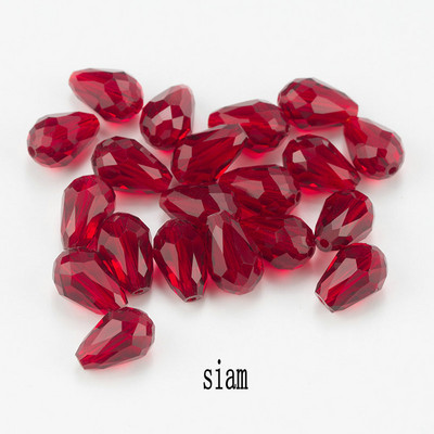 Κορυφαίες πωλήσεις Κρυστάλλινα δάκρυ σε σχήμα σταγόνας χάντρες γυάλινες χάντρες 6Χ8 χιλιοστά, 8Χ10 χιλιοστά Loose Spacer Στρογγυλές χάντρες για κοσμήματα που κατασκευάζουν DIY 24 χρώματα