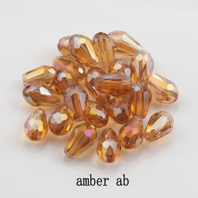 Κορυφαίες πωλήσεις Κρυστάλλινα δάκρυ σε σχήμα σταγόνας χάντρες γυάλινες χάντρες 6Χ8 χιλιοστά, 8Χ10 χιλιοστά Loose Spacer Στρογγυλές χάντρες για κοσμήματα που κατασκευάζουν DIY 24 χρώματα