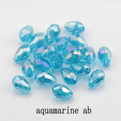 Κορυφαίες πωλήσεις Κρυστάλλινα δάκρυ σε σχήμα σταγόνας χάντρες γυάλινες χάντρες 6Χ8 χιλιοστά, 8Χ10 χιλιοστά Loose Spacer Στρογγυλές χάντρες για κοσμήματα που κατασκευάζουν DIY 24 χρώματα