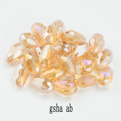 Κορυφαίες πωλήσεις Κρυστάλλινα δάκρυ σε σχήμα σταγόνας χάντρες γυάλινες χάντρες 6Χ8 χιλιοστά, 8Χ10 χιλιοστά Loose Spacer Στρογγυλές χάντρες για κοσμήματα που κατασκευάζουν DIY 24 χρώματα