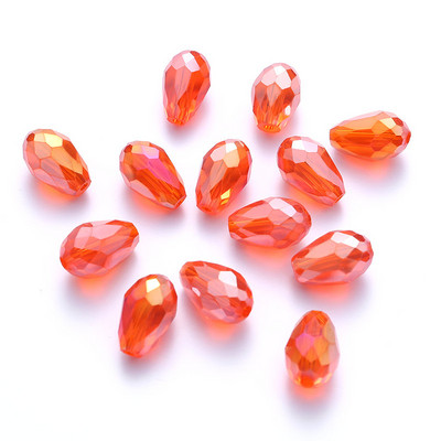 Κορυφαίες πωλήσεις Κρυστάλλινα δάκρυ σε σχήμα σταγόνας χάντρες γυάλινες χάντρες 6Χ8 χιλιοστά, 8Χ10 χιλιοστά Loose Spacer Στρογγυλές χάντρες για κοσμήματα που κατασκευάζουν DIY 24 χρώματα