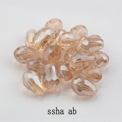 Κορυφαίες πωλήσεις Κρυστάλλινα δάκρυ σε σχήμα σταγόνας χάντρες γυάλινες χάντρες 6Χ8 χιλιοστά, 8Χ10 χιλιοστά Loose Spacer Στρογγυλές χάντρες για κοσμήματα που κατασκευάζουν DIY 24 χρώματα