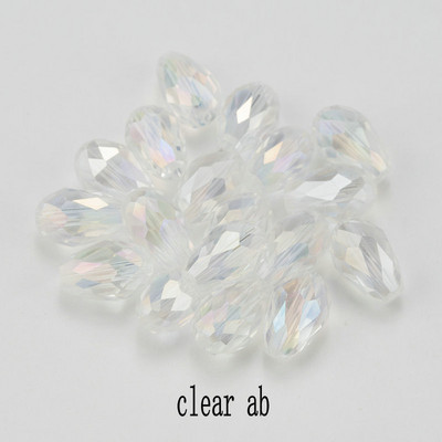 Κορυφαίες πωλήσεις Κρυστάλλινα δάκρυ σε σχήμα σταγόνας χάντρες γυάλινες χάντρες 6Χ8 χιλιοστά, 8Χ10 χιλιοστά Loose Spacer Στρογγυλές χάντρες για κοσμήματα που κατασκευάζουν DIY 24 χρώματα