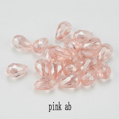 Κορυφαίες πωλήσεις Κρυστάλλινα δάκρυ σε σχήμα σταγόνας χάντρες γυάλινες χάντρες 6Χ8 χιλιοστά, 8Χ10 χιλιοστά Loose Spacer Στρογγυλές χάντρες για κοσμήματα που κατασκευάζουν DIY 24 χρώματα