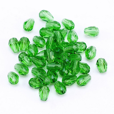 Κορυφαίες πωλήσεις Κρυστάλλινα δάκρυ σε σχήμα σταγόνας χάντρες γυάλινες χάντρες 6Χ8 χιλιοστά, 8Χ10 χιλιοστά Loose Spacer Στρογγυλές χάντρες για κοσμήματα που κατασκευάζουν DIY 24 χρώματα