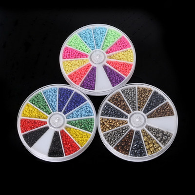 Hot-1 Set Beads Kit 12 Grid mix szín 1000db Tömör cseh üvegmag távtartó gyöngyök Ékszer készítés barkács gyöngyök