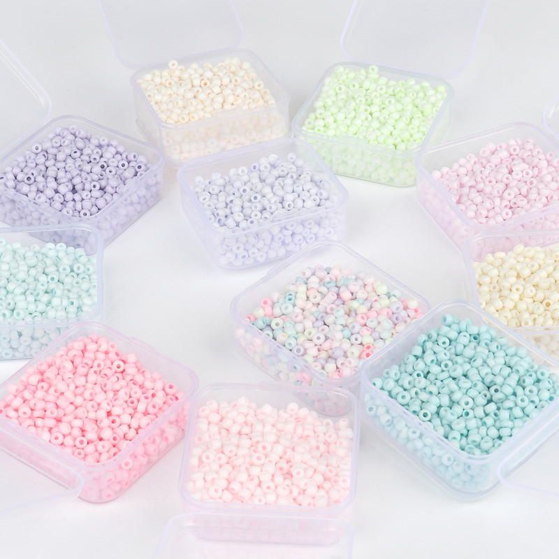500 kom/kutija 3 mm mat makaroon šarm staklena perla sa sjemenkama okrugla razmaknica perla za izradu nakita DIY narukvica ogrlica dodaci