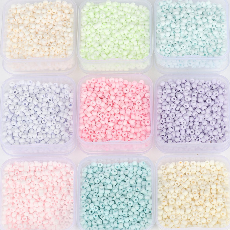 500 kom/kutija 3 mm mat makaroon šarm staklena perla sa sjemenkama okrugla razmaknica perla za izradu nakita DIY narukvica ogrlica dodaci