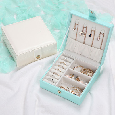 Newly S/M/L PU Jewellery Box Jewelry Organizer Εμφάνιση Κιβώτια θηκών κοσμημάτων ταξιδιού Κουμπιά Δερμάτινη αποθήκευση φερμουάρ Jewelers Joyero