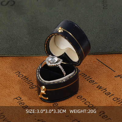 Cutie cu inele retro personalizată cu logo, cutie cu inele cu diamante de ultimă generație, propunere, ceremonie de nuntă, bijuterii, fotografie, bijuterii, recuzită, cutie de bijuterii