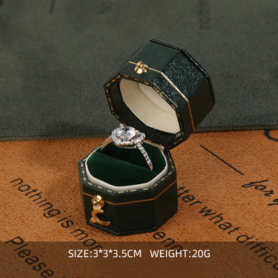 Cutie cu inele retro personalizată cu logo, cutie cu inele cu diamante de ultimă generație, propunere, ceremonie de nuntă, bijuterii, fotografie, bijuterii, recuzită, cutie de bijuterii