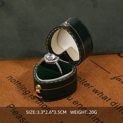 Cutie cu inele retro personalizată cu logo, cutie cu inele cu diamante de ultimă generație, propunere, ceremonie de nuntă, bijuterii, fotografie, bijuterii, recuzită, cutie de bijuterii