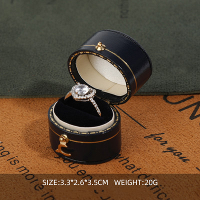 Cutie cu inele retro personalizată cu logo, cutie cu inele cu diamante de ultimă generație, propunere, ceremonie de nuntă, bijuterii, fotografie, bijuterii, recuzită, cutie de bijuterii