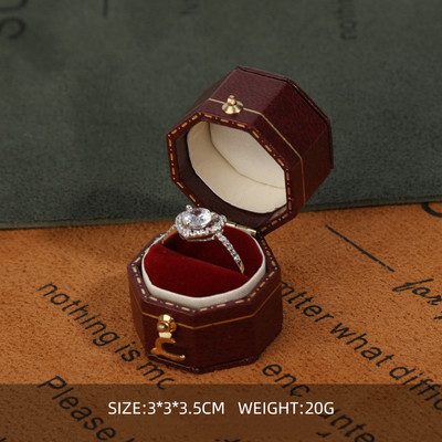 Cutie cu inele retro personalizată cu logo, cutie cu inele cu diamante de ultimă generație, propunere, ceremonie de nuntă, bijuterii, fotografie, bijuterii, recuzită, cutie de bijuterii
