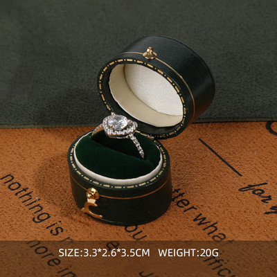 Cutie cu inele retro personalizată cu logo, cutie cu inele cu diamante de ultimă generație, propunere, ceremonie de nuntă, bijuterii, fotografie, bijuterii, recuzită, cutie de bijuterii