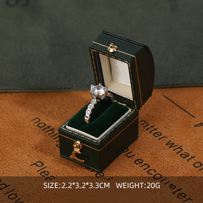 Cutie cu inele retro personalizată cu logo, cutie cu inele cu diamante de ultimă generație, propunere, ceremonie de nuntă, bijuterii, fotografie, bijuterii, recuzită, cutie de bijuterii