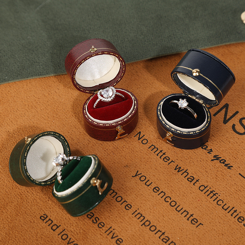 Cutie cu inele retro personalizată cu logo, cutie cu inele cu diamante de ultimă generație, propunere, ceremonie de nuntă, bijuterii, fotografie, bijuterii, recuzită, cutie de bijuterii