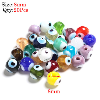 10kom Okrugle Lampwork Evil Eye perle Liuli 9 mm ravne labave modni nakit za perle Diy ručno izrađene narukvice Komponente privjesaka za telefon