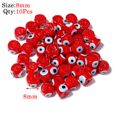 10kom Okrugle Lampwork Evil Eye perle Liuli 9 mm ravne labave modni nakit za perle Diy ručno izrađene narukvice Komponente privjesaka za telefon