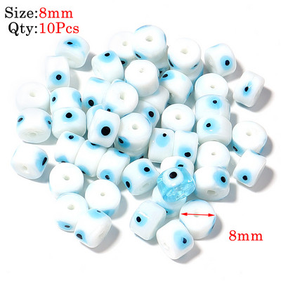 10kom Okrugle Lampwork Evil Eye perle Liuli 9 mm ravne labave modni nakit za perle Diy ručno izrađene narukvice Komponente privjesaka za telefon