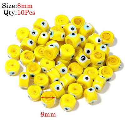 10kom Okrugle Lampwork Evil Eye perle Liuli 9 mm ravne labave modni nakit za perle Diy ručno izrađene narukvice Komponente privjesaka za telefon