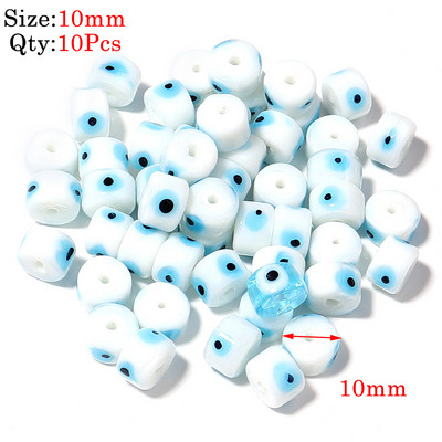 10kom Okrugle Lampwork Evil Eye perle Liuli 9 mm ravne labave modni nakit za perle Diy ručno izrađene narukvice Komponente privjesaka za telefon