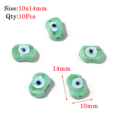 10kom Okrugle Lampwork Evil Eye perle Liuli 9 mm ravne labave modni nakit za perle Diy ručno izrađene narukvice Komponente privjesaka za telefon