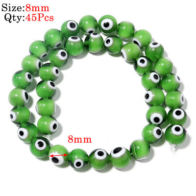 10kom Okrugle Lampwork Evil Eye perle Liuli 9 mm ravne labave modni nakit za perle Diy ručno izrađene narukvice Komponente privjesaka za telefon