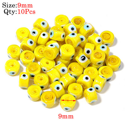 10kom Okrugle Lampwork Evil Eye perle Liuli 9 mm ravne labave modni nakit za perle Diy ručno izrađene narukvice Komponente privjesaka za telefon