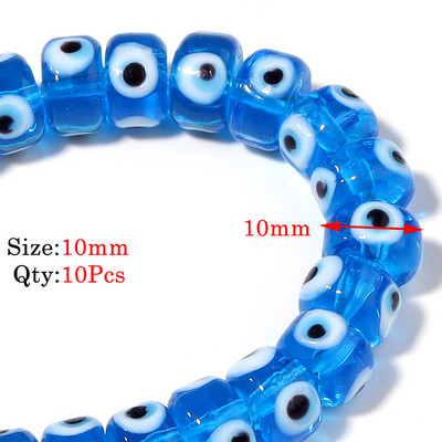 10kom Okrugle Lampwork Evil Eye perle Liuli 9 mm ravne labave modni nakit za perle Diy ručno izrađene narukvice Komponente privjesaka za telefon