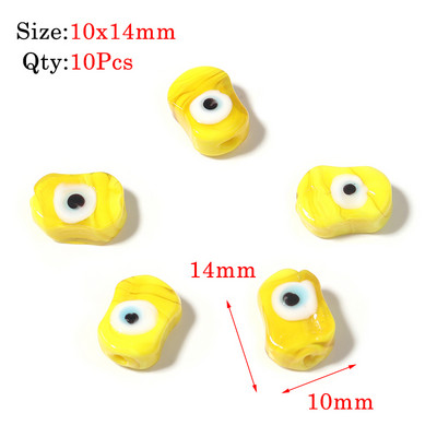 10kom Okrugle Lampwork Evil Eye perle Liuli 9 mm ravne labave modni nakit za perle Diy ručno izrađene narukvice Komponente privjesaka za telefon