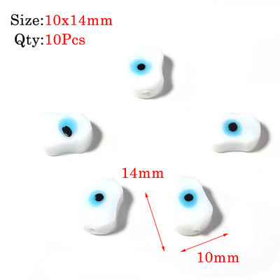 10kom Okrugle Lampwork Evil Eye perle Liuli 9 mm ravne labave modni nakit za perle Diy ručno izrađene narukvice Komponente privjesaka za telefon