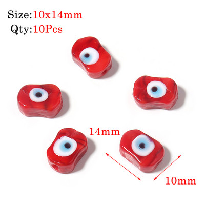 10kom Okrugle Lampwork Evil Eye perle Liuli 9 mm ravne labave modni nakit za perle Diy ručno izrađene narukvice Komponente privjesaka za telefon
