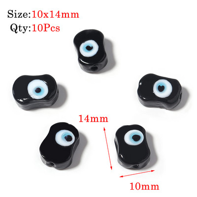 10kom Okrugle Lampwork Evil Eye perle Liuli 9 mm ravne labave modni nakit za perle Diy ručno izrađene narukvice Komponente privjesaka za telefon