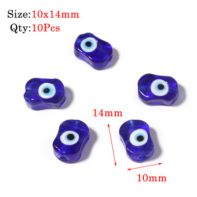 10kom Okrugle Lampwork Evil Eye perle Liuli 9 mm ravne labave modni nakit za perle Diy ručno izrađene narukvice Komponente privjesaka za telefon