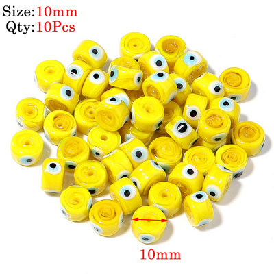 10kom Okrugle Lampwork Evil Eye perle Liuli 9 mm ravne labave modni nakit za perle Diy ručno izrađene narukvice Komponente privjesaka za telefon