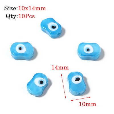 10kom Okrugle Lampwork Evil Eye perle Liuli 9 mm ravne labave modni nakit za perle Diy ručno izrađene narukvice Komponente privjesaka za telefon