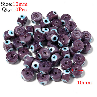 10kom Okrugle Lampwork Evil Eye perle Liuli 9 mm ravne labave modni nakit za perle Diy ručno izrađene narukvice Komponente privjesaka za telefon