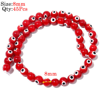 10kom Okrugle Lampwork Evil Eye perle Liuli 9 mm ravne labave modni nakit za perle Diy ručno izrađene narukvice Komponente privjesaka za telefon