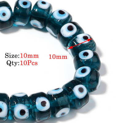 10kom Okrugle Lampwork Evil Eye perle Liuli 9 mm ravne labave modni nakit za perle Diy ručno izrađene narukvice Komponente privjesaka za telefon