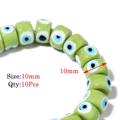 10kom Okrugle Lampwork Evil Eye perle Liuli 9 mm ravne labave modni nakit za perle Diy ručno izrađene narukvice Komponente privjesaka za telefon